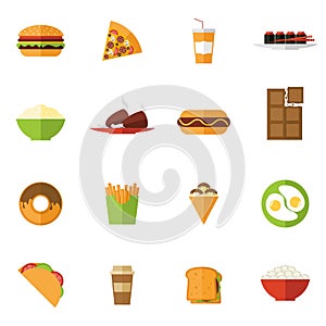 Fast Food Icons Set vector illustration