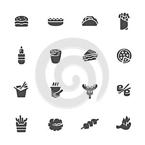 Fast Food Icons. Vector Illustration