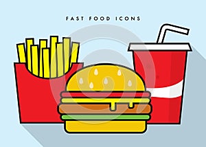 Fast food icons â€“ stock illustration