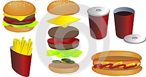 Rápidamente comida ilustraciones 