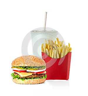 Fast food isolated on white