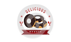 Fast food logo design donuts sign vector