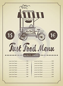 Fast food menu