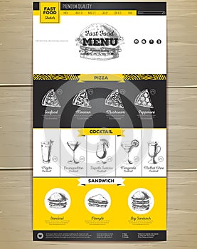 Fast food menu concept Web site design.