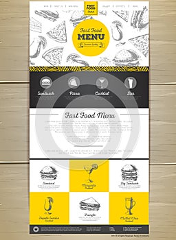 Fast food menu concept Web site design.