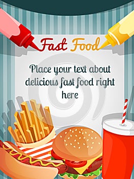 Fast food menu poster