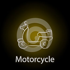 fast food motorcycle line neon icon. Element of food illustration icon. Signs and symbols can be used for web, logo, mobile app,