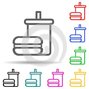 fast food multi color style icon. Simple thin line, outline vector of web icons for ui and ux, website or mobile application
