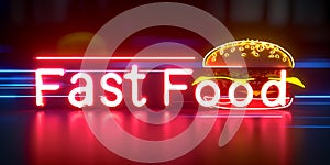 Fast Food Neon Sign Illustration