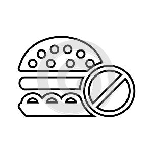 Fast, food, no line icon. Outline vector