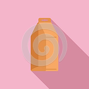 Fast food pack icon flat vector. Lunch bag