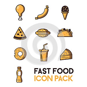 Fast Food Pack Icon Set