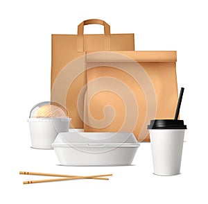 Fast Food Package Realistic Design Concept
