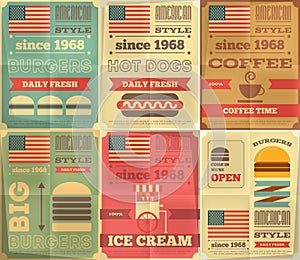 Fast food posters collection