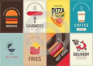 Fast Food Posters Set