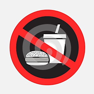 fast food is prohibited dark sign sticker