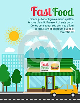 Fast food restaurant advertising banner