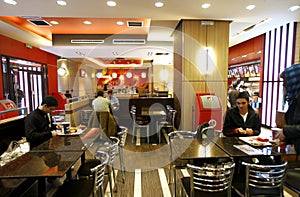 Fast food restaurant interior