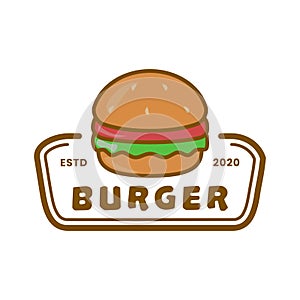 fast food restaurant logo template with burger
