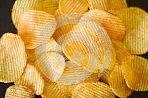 Fast food ridged chips recipe fried potato slices