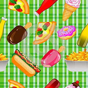 Fast Food Seamless Background