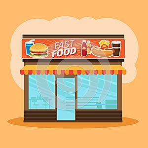 Fast food store front view
