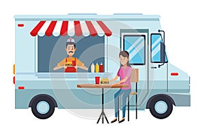 Fast food truck cartoon