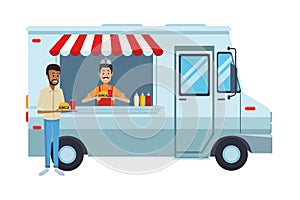 Fast food truck cartoon