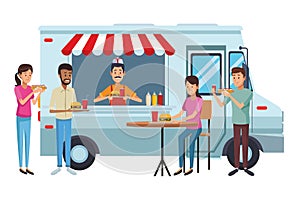 Fast food truck cartoon