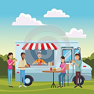 Fast food truck cartoon