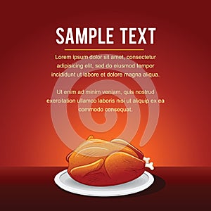 Fast Food Vector Background Template Fried Chicken