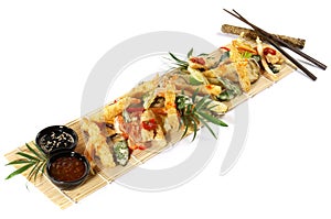 Fast Food - Vegetable Tempura with Soy and Dipping Sauce - Panorama