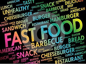FAST FOOD word cloud collage