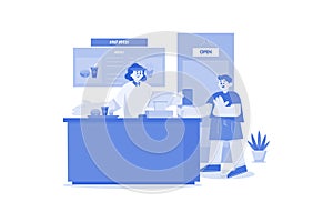 Fast Food Worker Illustration concept on a white background