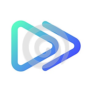 Fast forward button pixel perfect gradient linear ui icon