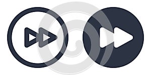 Fast Forward Button simple icons set designed in filled and stroke style