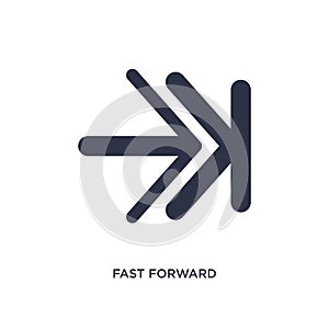 fast forward icon on white background. Simple element illustration from arrows 2 concept