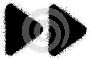 Fast forward media graffiti spray icon in black over white