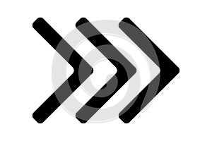 Fast forward play 3 arrows symbol sign icon - vector illustration