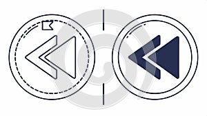 Fast forward and rewind buttons, media player controls for UI vector design Generative AI