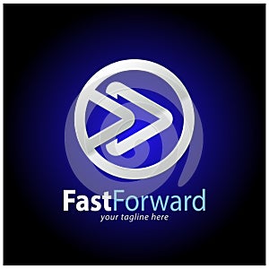 Fast forward symbol or icon.