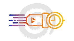 Fast Forward Video and Time Acceleration Icon, vector design Generative AI