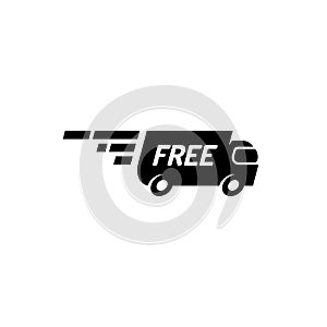 Fast free delivery truck logo