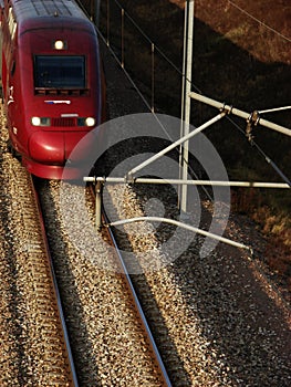 Fast french tgv Train on closeview