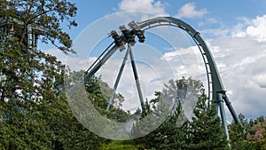 Fast and gigantic roller coaster at Efteling theme park