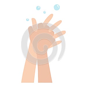 Fast hands wash icon, cartoon and flat style