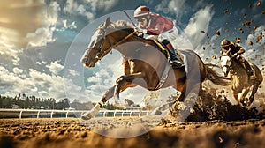 Fast horse racing, jockeys