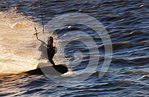 Fast kitesurfer