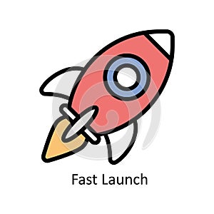 Fast Launch vector filled outline Icon Design illustration. Business And Management Symbol on White background EPS 10 File