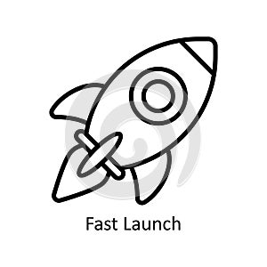 Fast Launch vector outline Icon Design illustration. Business And Management Symbol on White background EPS 10 File